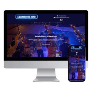 Lightwaves Hire website designed by Indigo Cube Web Design